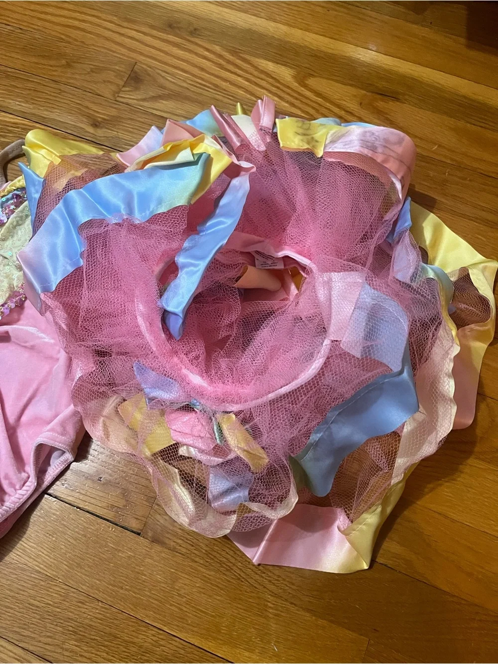 Source Unknown Pastel Pink Rainbow Ruffle Dance Outfit